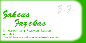 zakeus fazekas business card